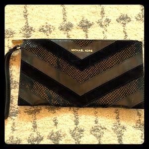 Michael Kors Black Chevron Clutch